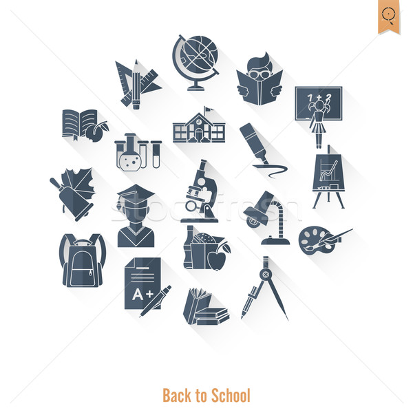 School and Education Icons Stock photo © HelenStock