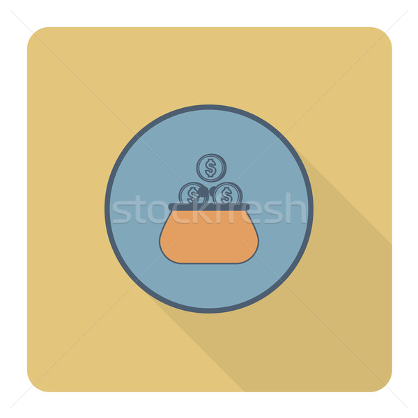 Geldbörse Münzen Business Finanzierung Symbol einfache Stock foto © HelenStock