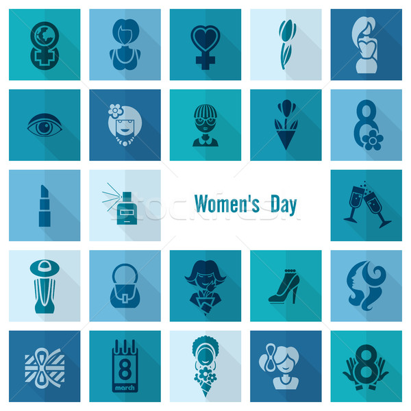 Womans Day Icon Set Stock photo © HelenStock