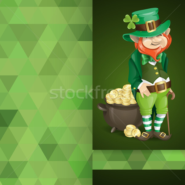 Leprechaun With Pot Of Gold. Stock photo © HelenStock