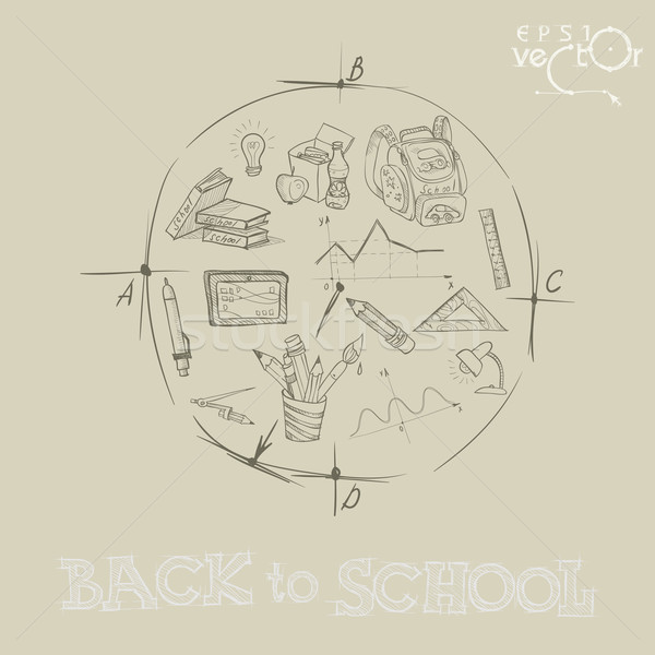 Welkom terug naar school eps 10 papier kinderen Stockfoto © HelenStock