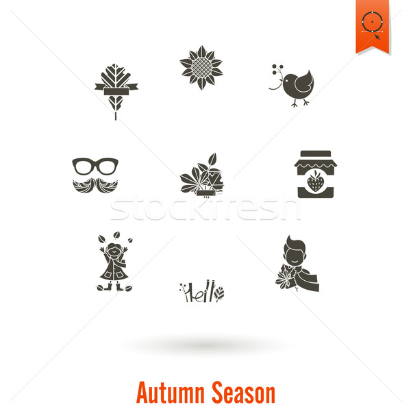Stock foto: Set · Herbst · Symbole · einfache