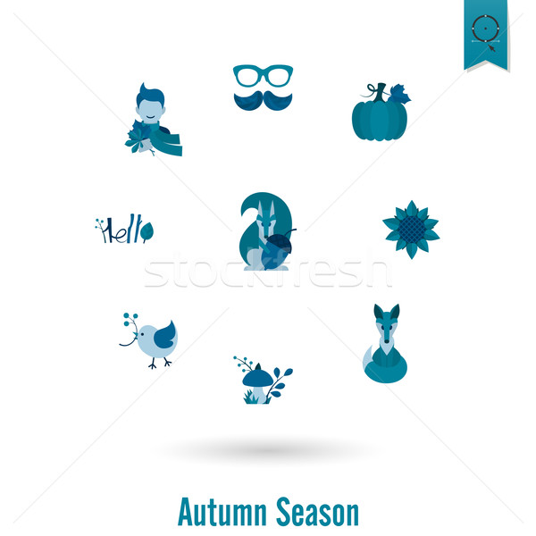 Szett ősz ikon szett ikonok egyszerű minimalista Stock fotó © HelenStock