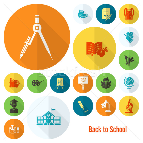 School and Education Icons Stock photo © HelenStock