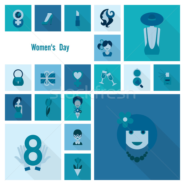 Womans Day Icon Set Stock photo © HelenStock