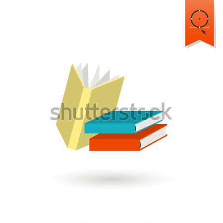 Foto stock: Escolas · educação · ícones · ícone · livros · projeto