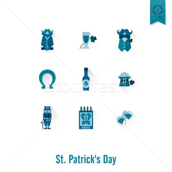 Saint Patricks Day Isolated Icon Set Stock photo © HelenStock