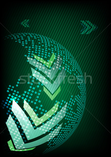 Stock photo: Arrow Green Background With Place For Your Text.