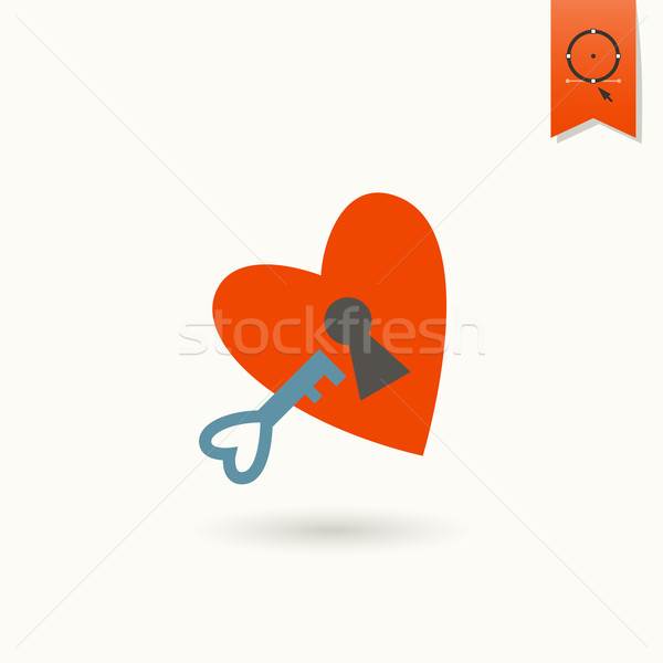 Gelukkig valentijnsdag icon eenvoudige bruiloft liefde Stockfoto © HelenStock