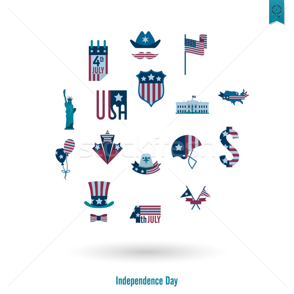 Giorno Stati Uniti semplice icone vettore Foto d'archivio © HelenStock