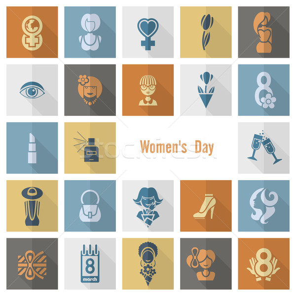 Womans Day Icon Set Stock photo © HelenStock