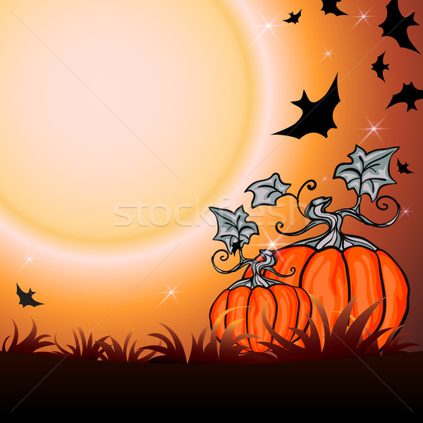 Halloween petrecere ilustrare dovleac iarbă textură Imagine de stoc © heliburcka