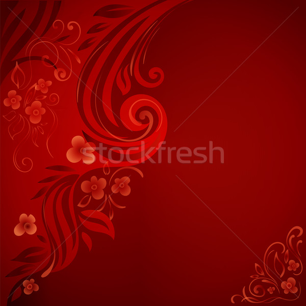 Abstract background with flowers and leaves Stock photo © heliburcka