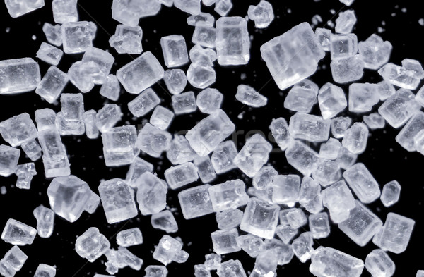 Sugar microscopic view over black isolated background Stock photo © HERRAEZ