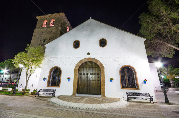 Stock photo: 16th century white church Inmaculada concepcion in Mijas, Malaga, Spain.