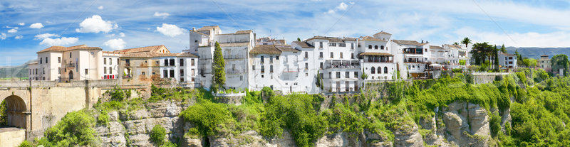 Panoramic view of Ronda houses, on top of the cliff, Ronda Malaga, Andalusia, Spain. Stock photo © HERRAEZ