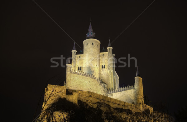 Segovia Alcazar Castle at night. Ancient Royal palace in Segovia Spain. Stock photo © HERRAEZ