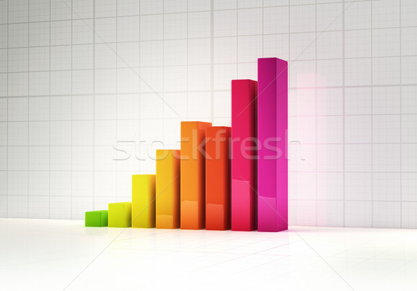 Brillante gráfico de barras colorido resumen Foto stock © HerrBullermann