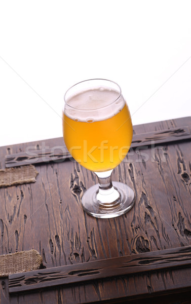 Cam bira ev ayakta ahşap göğüs Stok fotoğraf © hiddenhallow