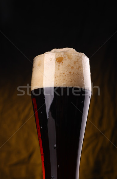 Glas donkere bier lang grijs Stockfoto © hiddenhallow