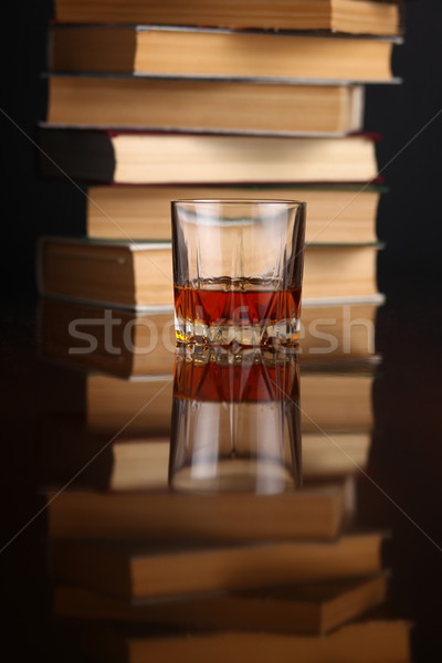 Cam viski kitaplar yüzey içmek Stok fotoğraf © hiddenhallow