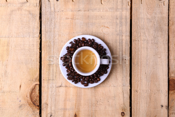 Kahve çekirdekleri küçük fincan taze espresso kahve Stok fotoğraf © hiddenhallow