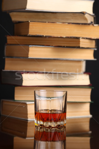 Cam viski kitaplar yüzey içmek Stok fotoğraf © hiddenhallow