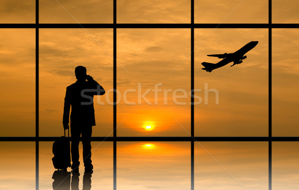 [[stock_photo]]: Silhouette · exécutif · affaires · connecter · affaires · sunrise