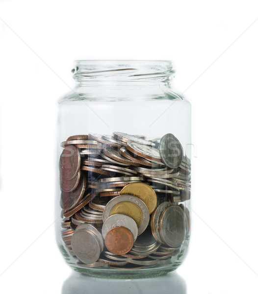 Stock foto: Speichern · Geld · Flasche · Cash · Zukunft · Investitionen