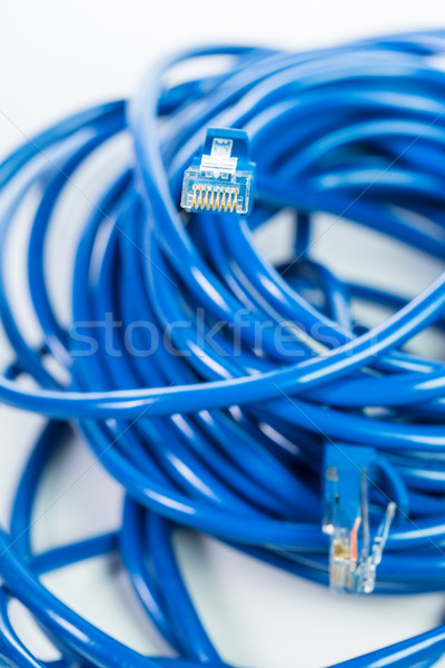 Lan cablu linie izolat alb afaceri Imagine de stoc © hin255