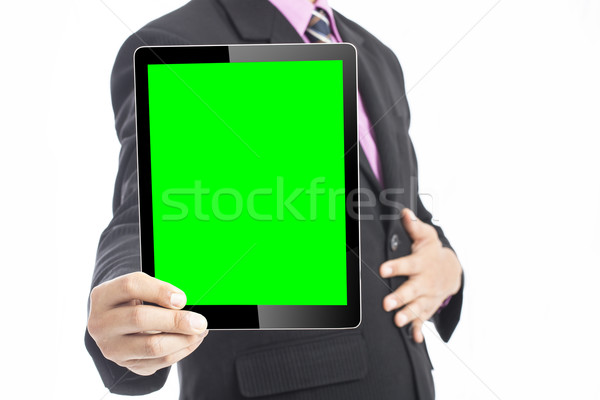 Stock photo: Businessman show high performance growing graph