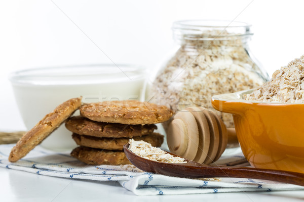 Foto d'archivio: Avena · bianco · salute · tavola