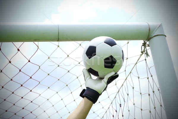 Stok fotoğraf: Futbol · kaleci · eller · kurtarmak · gol · oyun