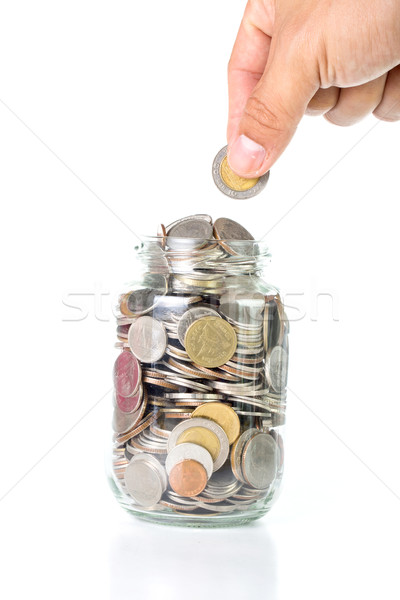Besparing geld fles cash toekomst investering Stockfoto © hin255