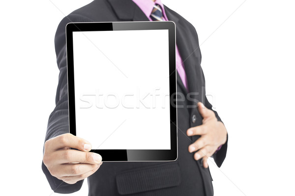 Businessman hold smart touch pad screen  Stock photo © hin255