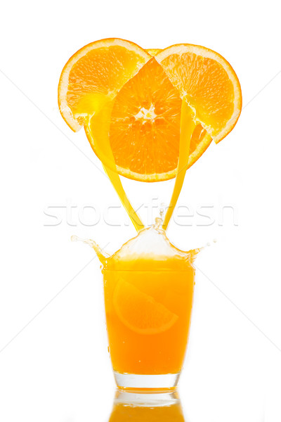 Jus d'orange Splash déjeuner matin design fruits Photo stock © hin255