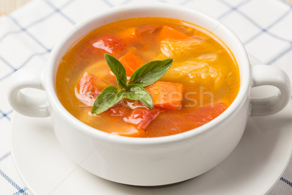 Gemüsesuppe Tomaten Kartoffel Karotte Essen Platte Stock foto © hin255