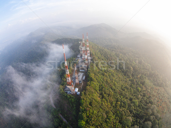 Telecommunication mast TV antennas Stock photo © hin255