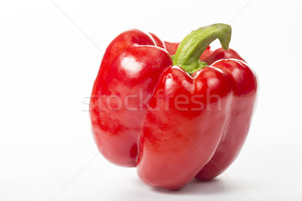 Foto stock: Vermelho · páprica · isolado · branco · saúde · verde