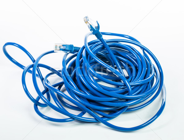 LAN kabel line odizolowany biały działalności Zdjęcia stock © hin255