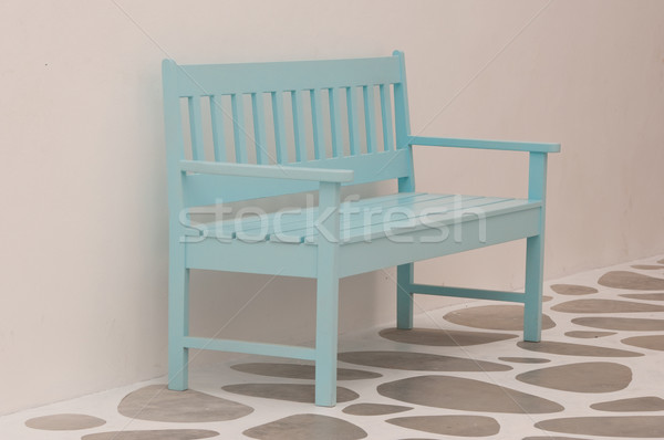 Açık mavi sokak sandalye park şehir duvar Stok fotoğraf © hinnamsaisuy