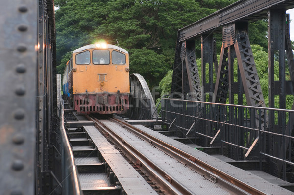 train running on the bridge Stock photo © hinnamsaisuy