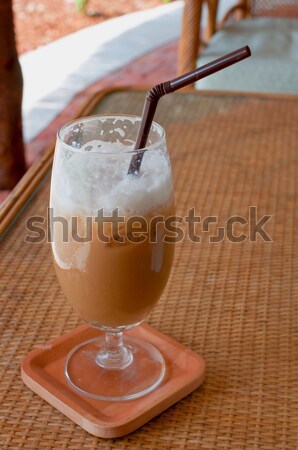 Eis Kaffee Glas Couchtisch Schokolade Metall Stock foto © hinnamsaisuy