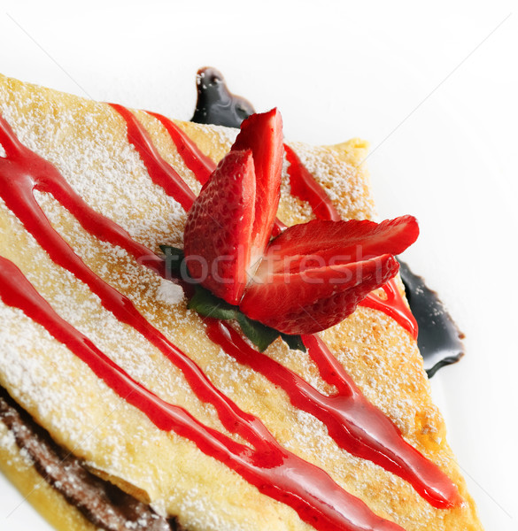 Strawberry pancakes Stock photo © hitdelight