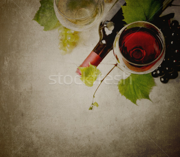 Bicchiere di vino rosso vino bianco carta alimentare Foto d'archivio © hitdelight