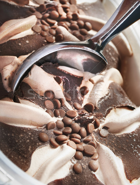 アイスクリーム クローズアップ 装飾的な チョコレート テクスチャ 背景 ストックフォト © hitdelight