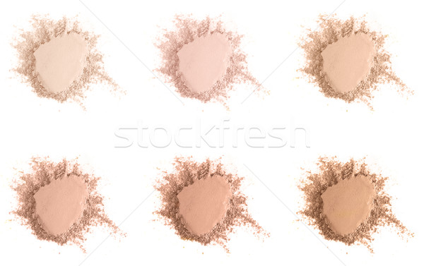Cara establecer seis diferente piel polvo Foto stock © hitdelight