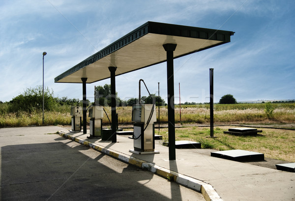Tankstelle ländlichen Business Gebäude Autobahn Energie Stock foto © hitdelight