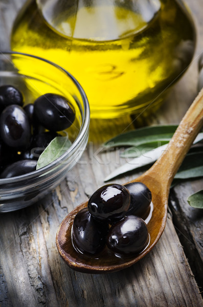 Olives and olive oil Stock photo © hitdelight
