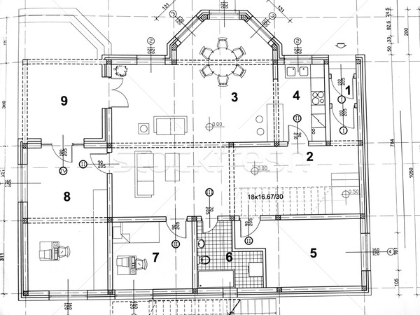 Architektoniczny plan widoku papieru budynku Zdjęcia stock © hitdelight